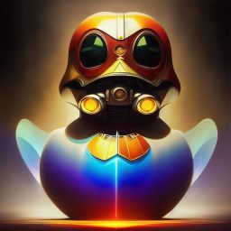 duck #279 | Photo of a blend of droid and rubber ducky, cosmic energy, colorful, painting burst, dramatic lighting, tone mapped, intricate, elegant, highly detailed, digital painting, artstation, concept art