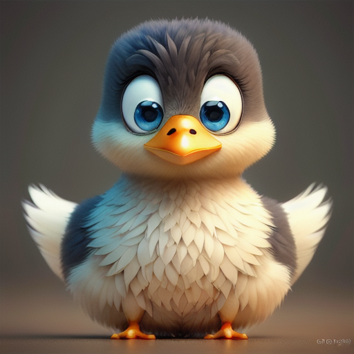 duck #724 | 3d fluffy a cute multicolored duck, strong colors, perfect beak, colorful, big eyes, tiny toy, animated movie character, soft smooth lighting , 3d fluffy, closeup cute and adorable