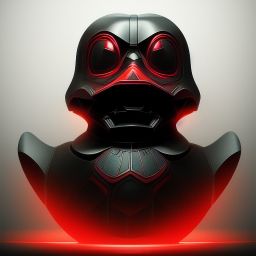 duck #177 | Photo of a blend of sith, rubber ducky and duckling as king with red reflections in eyes, cyberpunk cyborg, sci - fi, intricate abstract upper body intricate artwork, by tooth wu, wlop, beeple