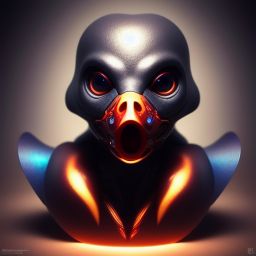 duck #470 | Blend of predator and duckling, toy, very cute, professional, majestic, 3d render, cgi, cosmic energy, colorful, painting burst, beautiful face, symmetrical face, dramatic lighting, tone mapped