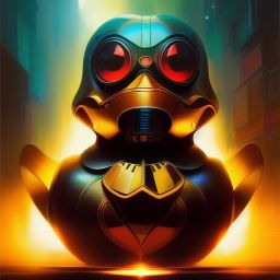 duck #273 | Photo of a blend of droid and rubber ducky, cosmic energy, colorful, painting burst, dramatic lighting, tone mapped, intricate, elegant, highly detailed, digital painting, artstation, concept art