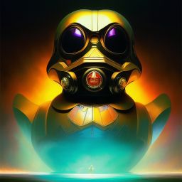 duck #236 | Photo of a blend of droid and rubber ducky, cosmic energy, colorful, painting burst, dramatic lighting, tone mapped, intricate, elegant, highly detailed, digital painting, artstation, concept art