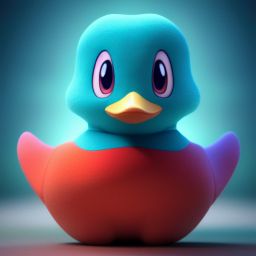 duck #624 | Photo of old anthropomorphic baby duck from a 3d animated movie, blender render, cinematic, pokemon style, big beautiful eyes, fictional character, colorful, color explosion, rainbow