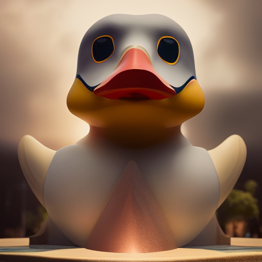 duck #511 | Enourmous statue of blend of egyptian duck sphinx and rubber ducky, egyptian god, professional, majestic, trending on CGSociety, volumetric lighting, masterpiece, intricate, elegant, highly detailed