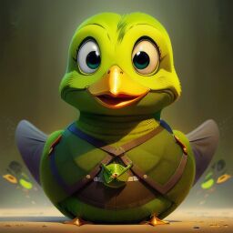 duck #897 | A simple joyful green blend of duck and fairy dressed like a lifeguard, from an adventure movie, stone-like, TheOdd1sOut, Winsor McCay, masterpiece, colorful, painting burst, dramatic lighting