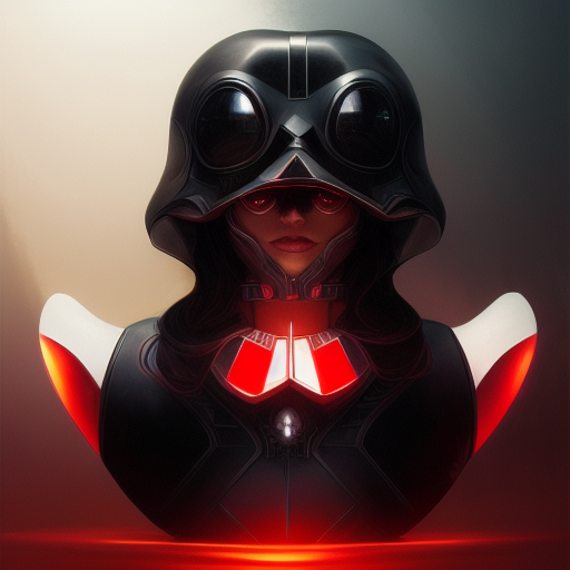 duck #111 | Photo of a blend of darth vader, droid, rubber ducky and duckling as king with red reflections in eyes, cyberpunk cyborg, sci - fi, intricate abstract upper body intricate artwork, by tooth wu, wlop