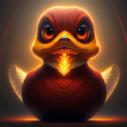 duck #802 | A menacing pensive red blend of duck and fairy dressed like a butler, sci-fi, science fiction, cyberpunk, furry, Antoine Collignon, Naoko Takeuchi, cosmic energy, colorful, painting burst