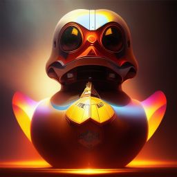 duck #239 | Photo of a blend of droid and rubber ducky, cosmic energy, colorful, painting burst, dramatic lighting, tone mapped, intricate, elegant, highly detailed, digital painting, artstation, concept art