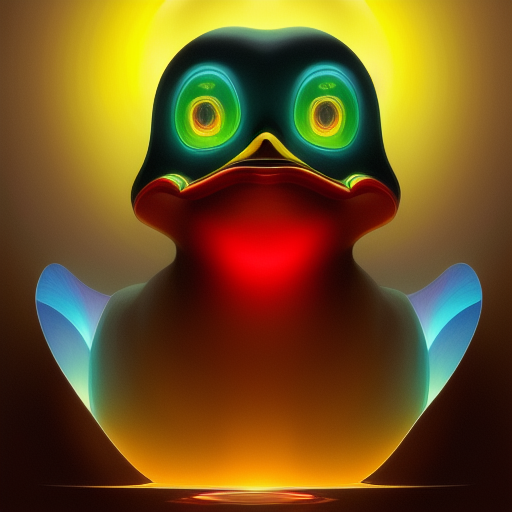 duck #300 | Radioactive duck, cosmic energy, seductive, colorful, painting burst, beautiful face, symmetrical face, dramatic lighting, tone mapped, intricate, elegant, highly detailed, digital painting