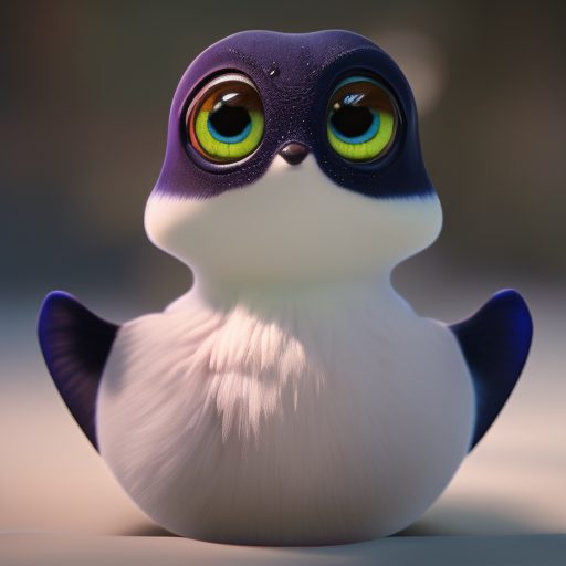 duck #560 | Fish, 3d fluffy, closeup cute and adorable, cute big circular reflective eyes, long fuzzy fur, Pixar render, unreal engine cinematic smooth, intricate detail, cinematic