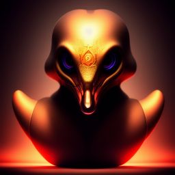 duck #474 | A cute blend of predator and duckling, toy, very cute, professional, majestic, 3d render, cgi, cosmic energy, colorful, painting burst, beautiful face, symmetrical face, dramatic lighting