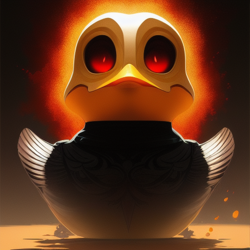 duck #332 | Photo of angry duck warrior, 2d ferocious head, vector illustration, angry eyes, football team emblem logo, 2d flat, centered, masterpiece, colorful, painting burst, dramatic lighting, tone mapped