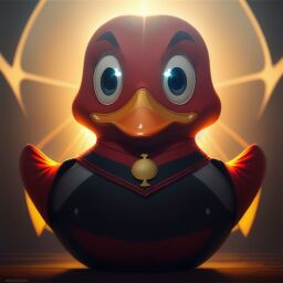 duck #790 | A lazy happy red blend of duck and alien duck dressed like a sailor, fantasy movie setting, lotr, matte, Aykut Aydogdu, J. G. Quintel, cosmic energy, colorful, painting burst, symmetrical face