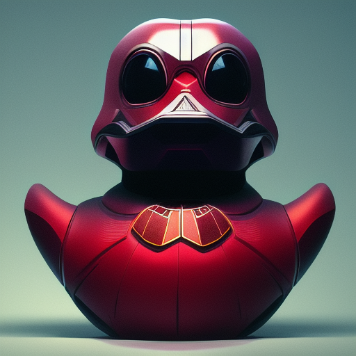 duck #119 | Photo of a blend of droid, rubber ducky and duckling as king with red reflections in eyes, cyberpunk cyborg, sci - fi, intricate abstract upper body intricate artwork, by tooth wu, wlop, beeple