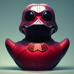 duck #118 | Photo of a blend of droid, rubber ducky and duckling as king with red reflections in eyes, cyberpunk cyborg, sci - fi, intricate abstract upper body intricate artwork, by tooth wu, wlop, beeple