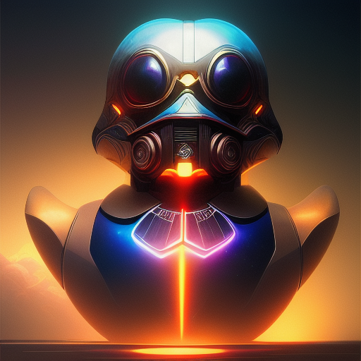 duck #211 | Photo of a blend of droid and rubber ducky, cosmic energy, colorful, painting burst, dramatic lighting, tone mapped, intricate, elegant, highly detailed, digital painting, artstation, concept art