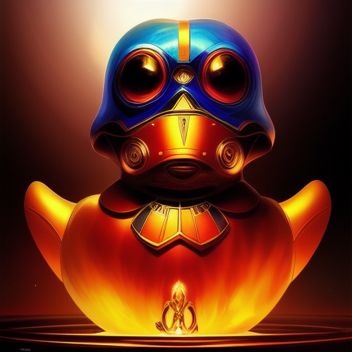 duck #227 | Photo of a blend of droid and rubber ducky, cosmic energy, colorful, painting burst, dramatic lighting, tone mapped, intricate, elegant, highly detailed, digital painting, artstation, concept art