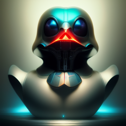 duck #60 | Photo of a blend of darth vader, rubber ducky and duckling as king with red reflections in eyes, professional majestic oil painting by Ed Blinkey,Atey Ghailan,Studio Ghibli,by Jeremy Mann