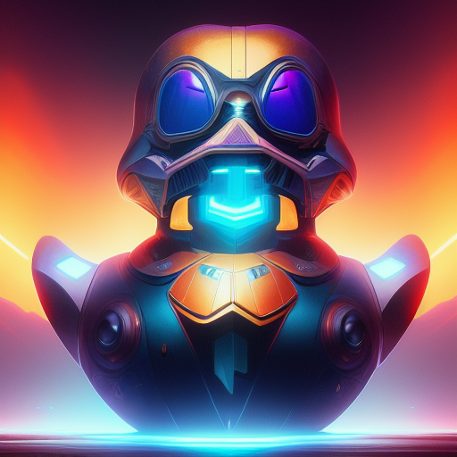 duck #215 | Photo of a blend of droid and rubber ducky, cosmic energy, colorful, painting burst, dramatic lighting, tone mapped, intricate, elegant, highly detailed, digital painting, artstation, concept art