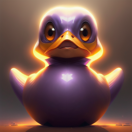 duck #815 | A graceful curious purple blend of duck and alien dressed like a terrorist, fantasy movie setting, lotr, metallic, Bastien Lecouffe Deharme, Makoto Shinkai, masterpiece, colorful, painting burst