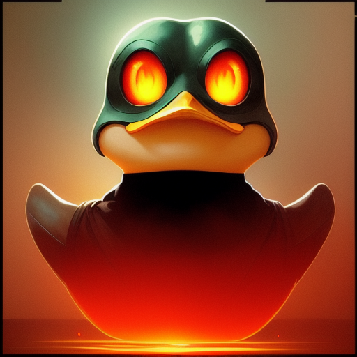 duck #327 | Photo of angry duck warrior, 2d ferocious head, vector illustration, angry eyes, football team emblem logo, 2d flat, centered, masterpiece, colorful, painting burst, dramatic lighting, tone mapped