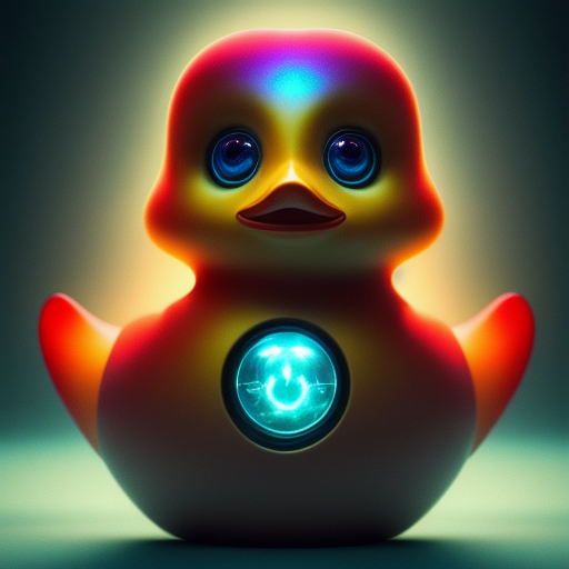 duck #461 | Cute little blend of cyborg, duckling and duckie, toy, very cute, professional, majestic, 3d render, cgi, cosmic energy, colorful, painting burst, beautiful face, symmetrical face, dramatic lighting