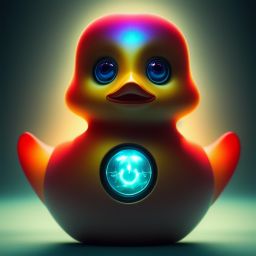 duck #462 | Cute little blend of cyborg, duckling and duckie, toy, very cute, professional, majestic, 3d render, cgi, cosmic energy, colorful, painting burst, beautiful face, symmetrical face, dramatic lighting