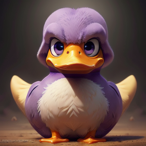 duck #982 | A open pensive purple blend of duck and duck dressed like a merchant, fantasy movie setting, lotr, matte, Shigeru Miyamoto, Herge, 3d fluffy, closeup cute and adorable