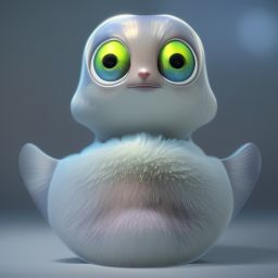 duck #561 | Fish, 3d fluffy, closeup cute and adorable, cute big circular reflective eyes, long fuzzy fur, Pixar render, unreal engine cinematic smooth, intricate detail, cinematic