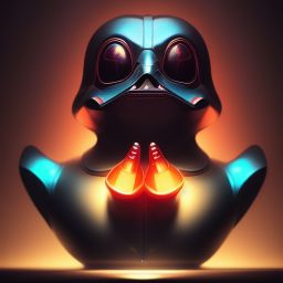 duck #70 | Photo of a blend of darth vader, rubber ducky and duckling as king with red reflections in eyes, professional majestic oil painting by Ed Blinkey,Atey Ghailan,Studio Ghibli,by Jeremy Mann