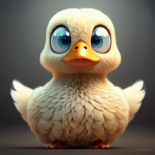 duck #722 | 3d fluffy a cute multicolored duck, strong colors, perfect beak, colorful, big eyes, tiny toy, animated movie character, soft smooth lighting , 3d fluffy, closeup cute and adorable