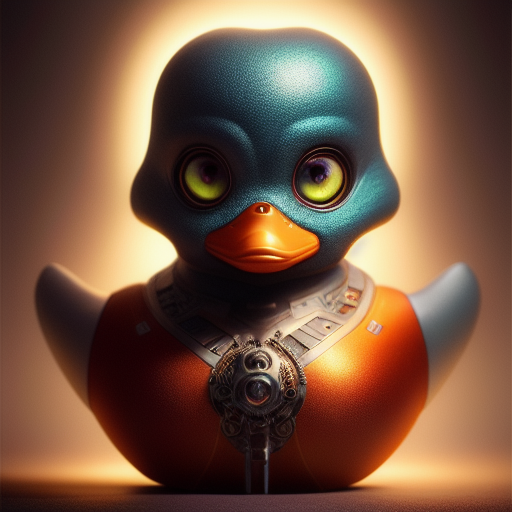 duck #457 | Cute little blend of cyborg, duckling and duckie, toy, very cute, professional, majestic, 3d render, cgi, cosmic energy, colorful, painting burst, beautiful face, symmetrical face, dramatic lighting