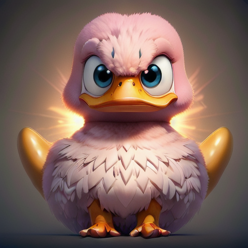 duck #933 | A elegant angry pink blend of duck and creature dressed like a slave, horror movie style, spikey, TheOdd1sOut, Naoko Takeuchi, 3d fluffy, closeup cute and adorable