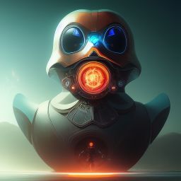 duck #222 | Photo of a blend of droid and rubber ducky, cosmic energy, colorful, painting burst, dramatic lighting, tone mapped, intricate, elegant, highly detailed, digital painting, artstation, concept art