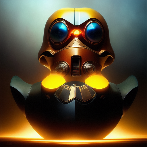 duck #271 | Photo of a blend of droid and rubber ducky, cosmic energy, colorful, painting burst, dramatic lighting, tone mapped, intricate, elegant, highly detailed, digital painting, artstation, concept art