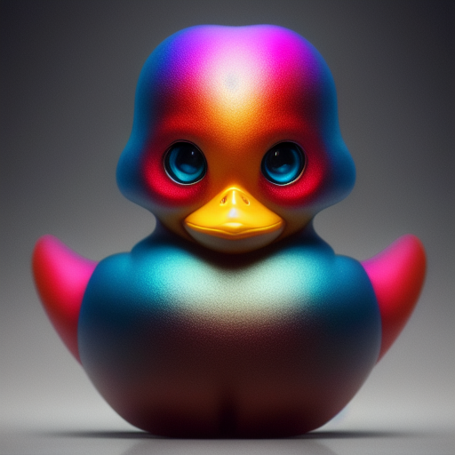 duck #468 | Cute little blend of cyborg, duckling and duckie, toy, very cute, professional, majestic, 3d render, cgi, cosmic energy, colorful, painting burst, beautiful face, symmetrical face, dramatic lighting