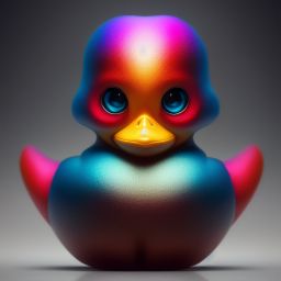 duck #469 | Blend of predator and duckling, toy, very cute, professional, majestic, 3d render, cgi, cosmic energy, colorful, painting burst, beautiful face, symmetrical face, dramatic lighting, tone mapped