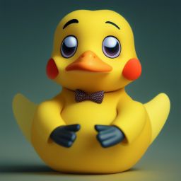 duck #635 | Photo of old anthropomorphic elder blend of ducky and baby chick, cartoon character, with tie and jacket, tiny toy, animated movie character, soft smooth lighting, soft pastel colors, skottie young