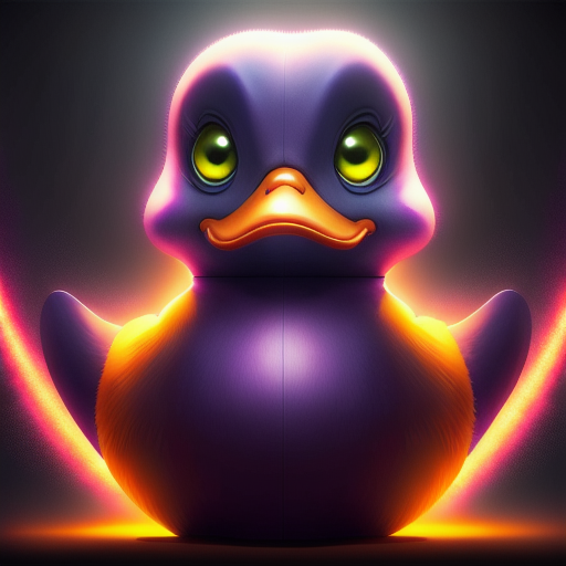 duck #958 | A quirky sad purple blend of duck and alien dressed like a janitor, fantasy movie setting, lotr, metallic, Alexander Jansson, J. G. Quintel, cyberpunk cyborg, sci - fi