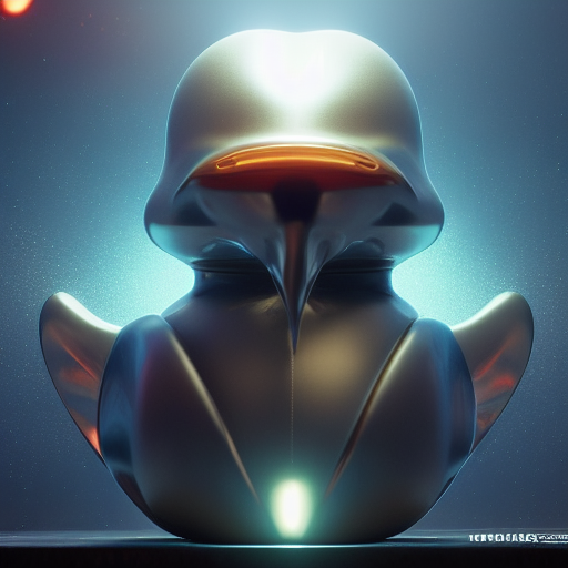 duck #454 | Cute little blend of cyborg, duckling and duckie, toy, very cute, professional, majestic, 3d render, cgi, cosmic energy, colorful, painting burst, beautiful face, symmetrical face, dramatic lighting