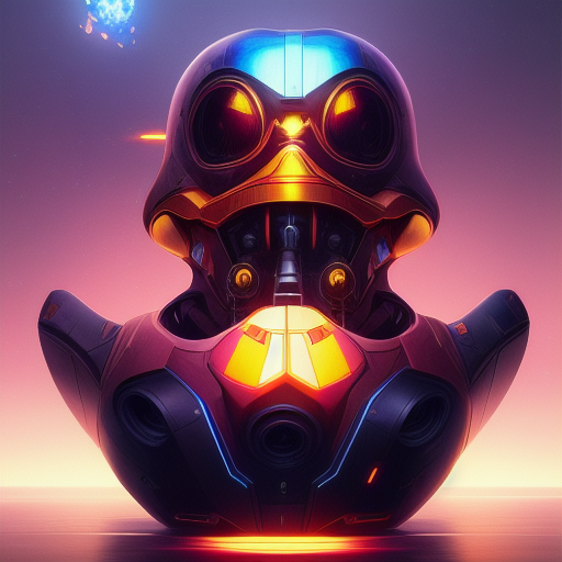 duck #208 | Photo of a blend of droid and rubber ducky, cosmic energy, colorful, painting burst, dramatic lighting, tone mapped, intricate, elegant, highly detailed, digital painting, artstation, concept art