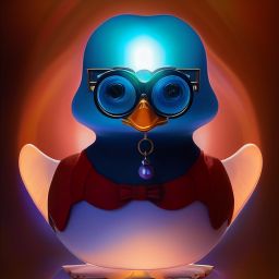 duck #633 | Photo of old anthropomorphic duck wearing reading glasses, masterpiece, colorful, painting burst, dramatic lighting, tone mapped, intricate, elegant, highly detailed, digital painting, artstation