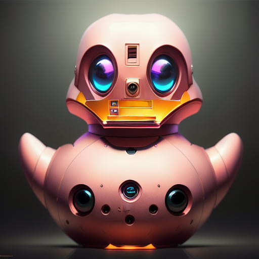 duck #860 | A goofy confident pink blend of duck and droid dressed like a engineer, sci-fi, science fiction, cyberpunk, furry, Marc Simonetti, Mad Magazine, cyberpunk cyborg, sci - fi