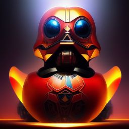 duck #263 | Photo of a blend of droid and rubber ducky, cosmic energy, colorful, painting burst, dramatic lighting, tone mapped, intricate, elegant, highly detailed, digital painting, artstation, concept art