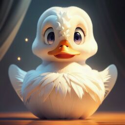 duck #922 | A energetic sad white blend of duck and fairy dressed like a maid, from an action movie, matte, Bastien Lecouffe Deharme, Makoto Shinkai, 3d fluffy, closeup cute and adorable