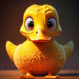 duck #956 | A fierce curious orange blend of duck and duckling dressed like a driver, from an adventure movie, wooden, Kerem Beyit, Charles Schulz, 3d fluffy, closeup cute and adorable