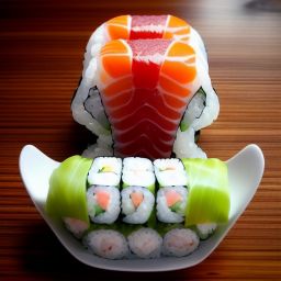 duck #547 | Top down photo of sushi rolls, sushi food photography, top down shot, professional