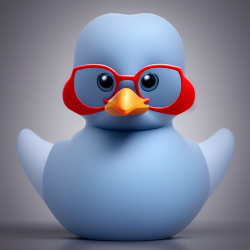 duck #634 | Photo of old anthropomorphic elder blend of ducky and bird, cartoon character, wearing reading glasses