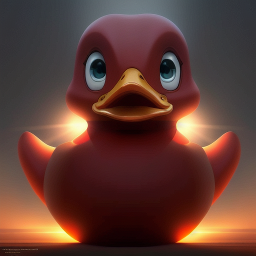 duck #851 | A menacing sad red blend of duck and alien duck dressed like a modern soldier, from an adventure movie, wooden, Bastien Lecouffe Deharme, TheOdd1sOut