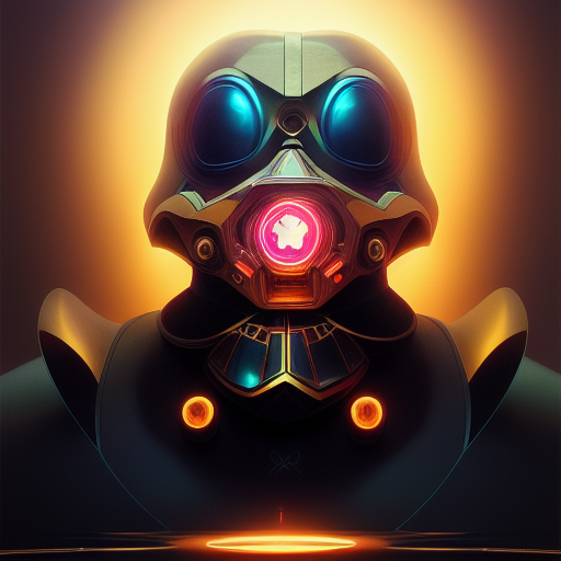 duck #217 | Photo of a blend of droid and rubber ducky, cosmic energy, colorful, painting burst, dramatic lighting, tone mapped, intricate, elegant, highly detailed, digital painting, artstation, concept art